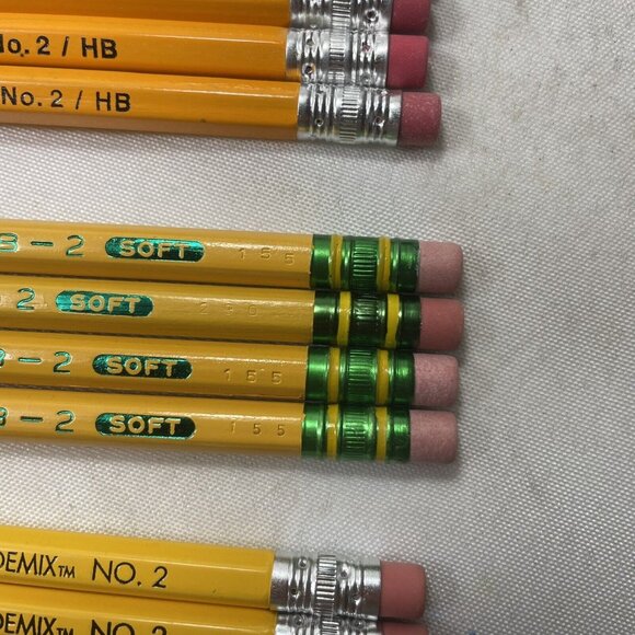Vintage Wood Pencil No. 2 Lot Unsharpened Academic Dixon HB And Ticonderoga Soft - Picture 10 of 15